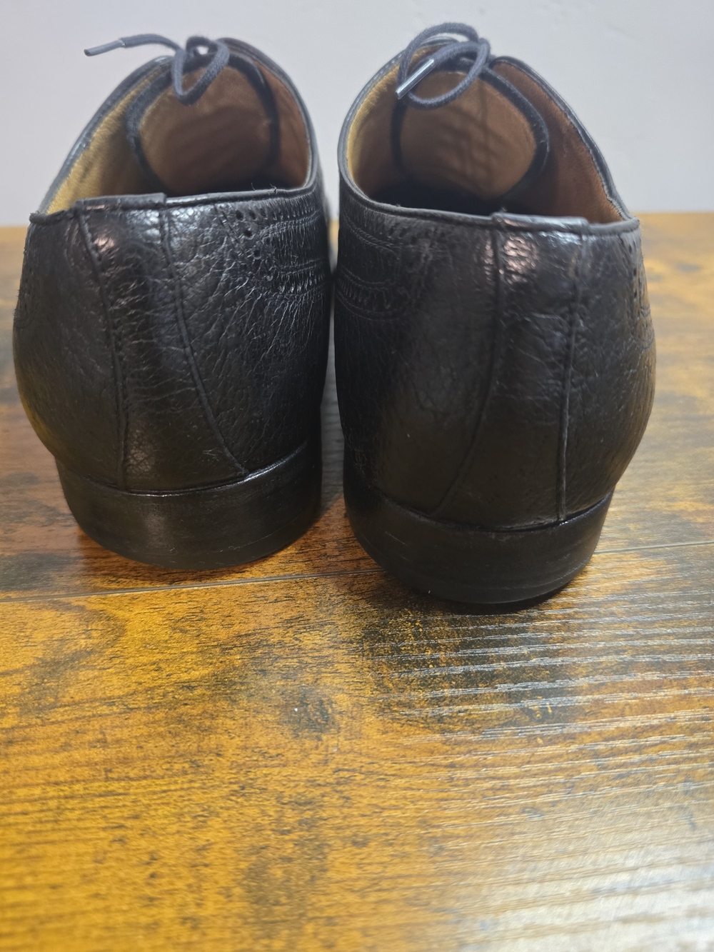 Moreschi Mens Italian Black Pebbled Leather Cap Toe Brogue Oxfords Shoes Sz 9.5 - Picture 4 of 9